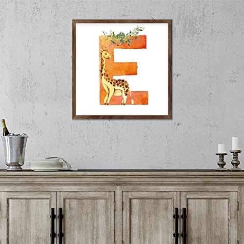 Custom Animal Letter E Giraffe Wall Decor Sign