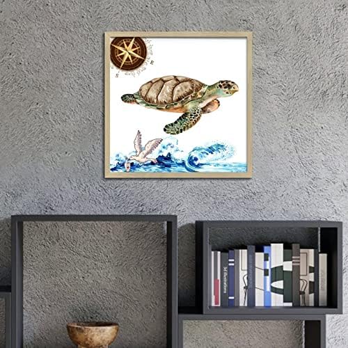 Sea Turtle Wooden Wall Art Sign 12x12in