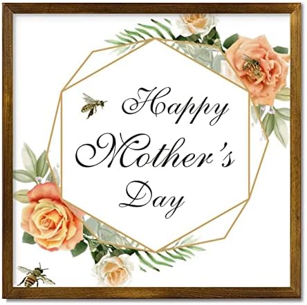 Mothers Day Wood Frame Sign with Floral Wreath 1