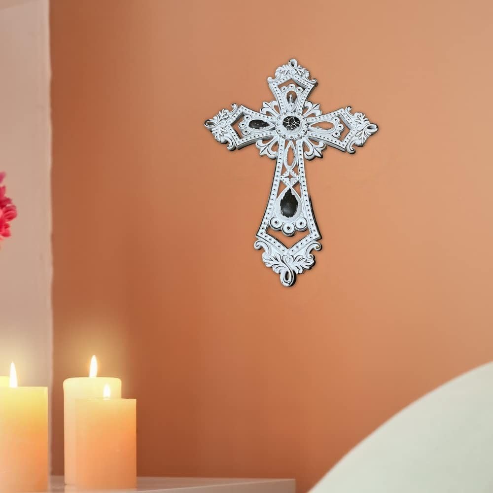 Comfy Hour Faith and Hope Hollow Turquoise Wall Cross