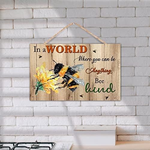 Inspirational Bee Wall Art 12x20 Inch Decor Sign