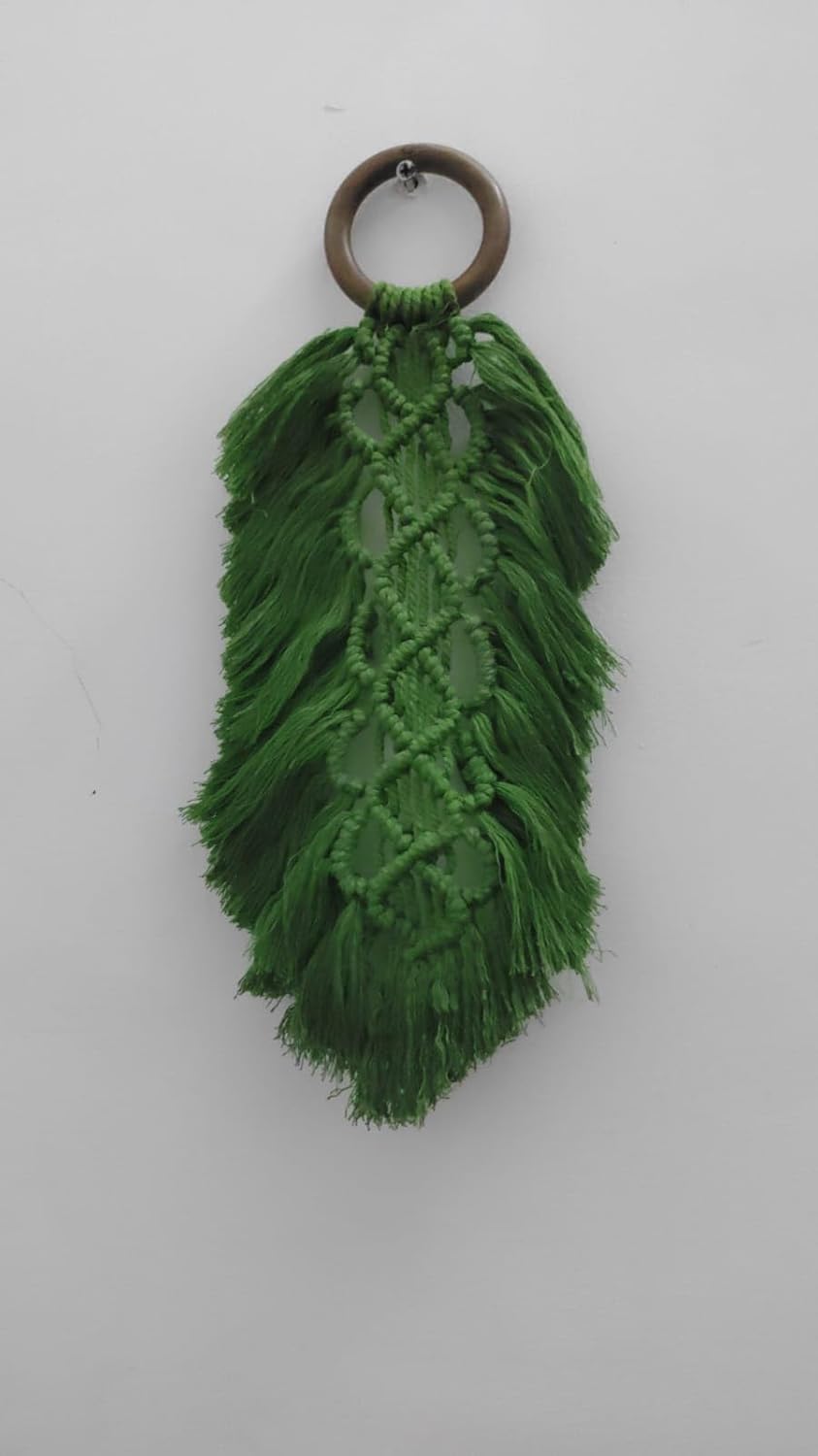 Bohemian Macrame Leaf Wall Hanging Decor Green