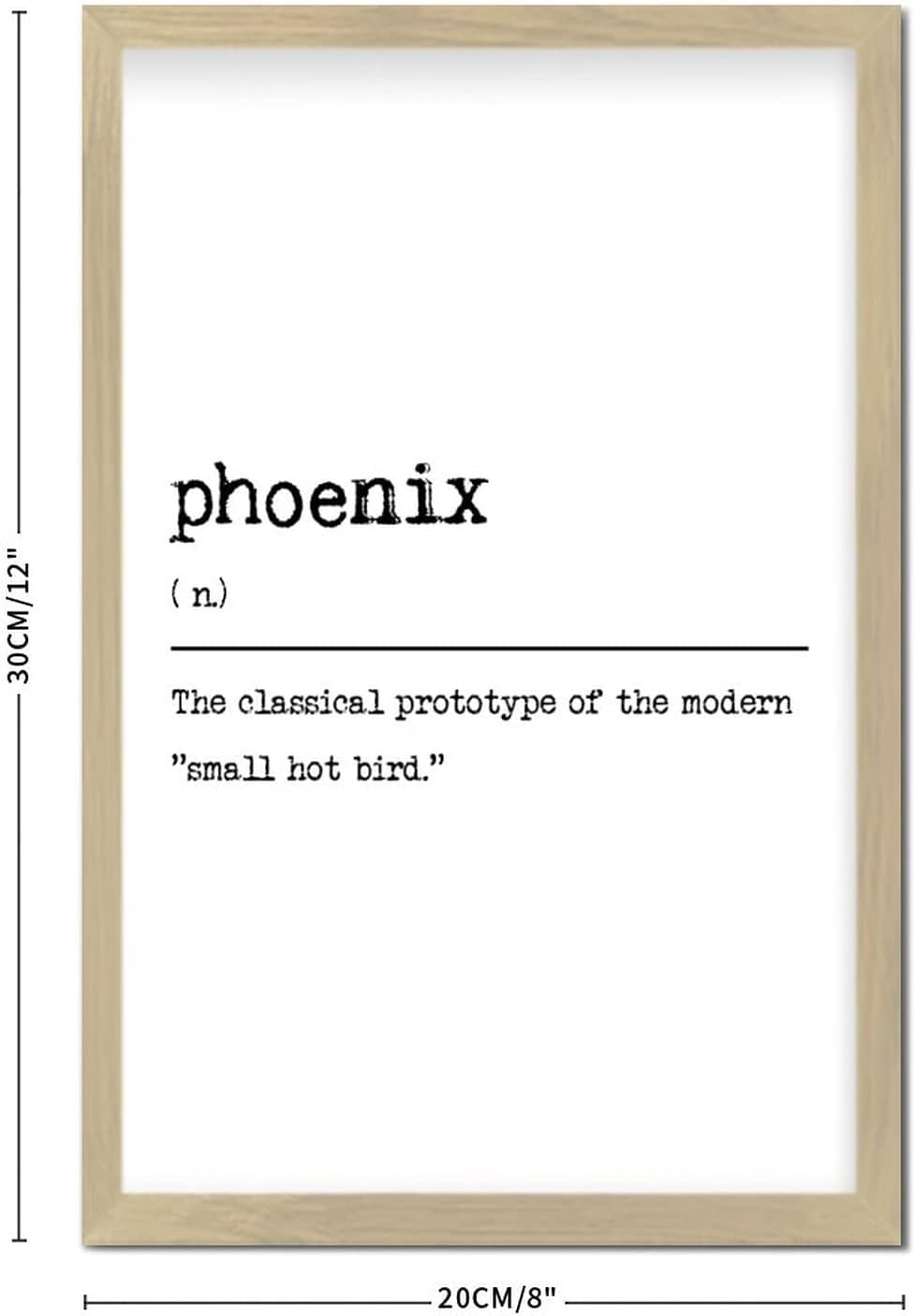 Phoenix Dictionary Definition Rustic Wall Hanging Sign 12x8in