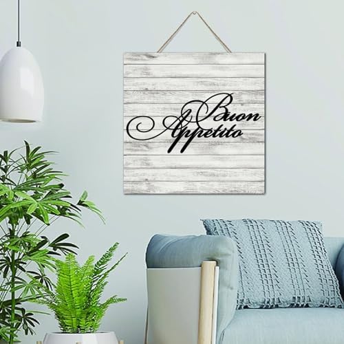 Buon Appetito 12x12 Inch Wood Wall Sign Motivational Decor