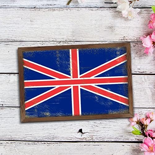UK Flag Farmhouse Wood Sign for Home Decor