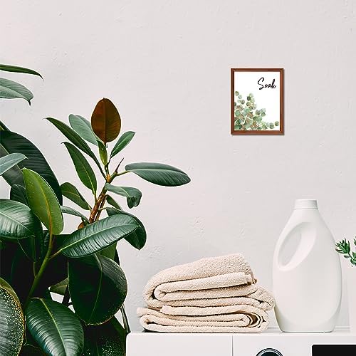 4 Piece Bathroom Wall Decor Boho Leaf Print Wooden Signs