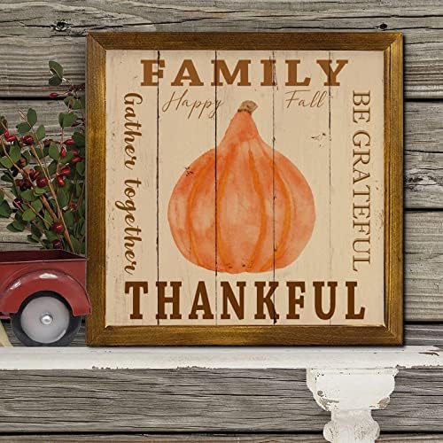 Be Grateful Family Gathering Wood Framed Thanksgiving Sign