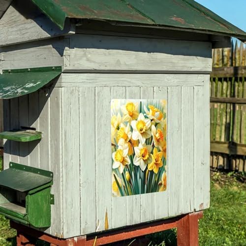 Bright Daffodil Metal Tin Wall Art 12x16inch Decor Sign