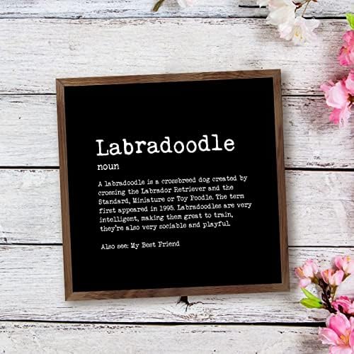Farmhouse Decor Labradoodle Wood Framed Sign 12x12