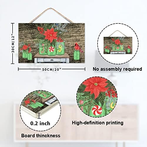 TEANFUN Christmas Wall Pediment Sign 12x20 Inch 1