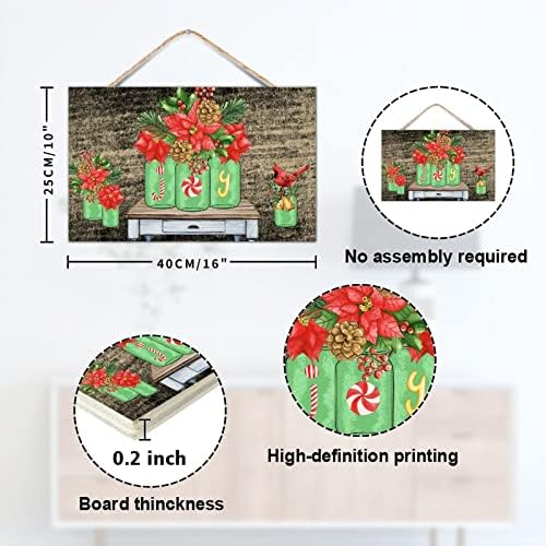 TEANFUN 10x16 Inch Christmas Wall Hanging Sign