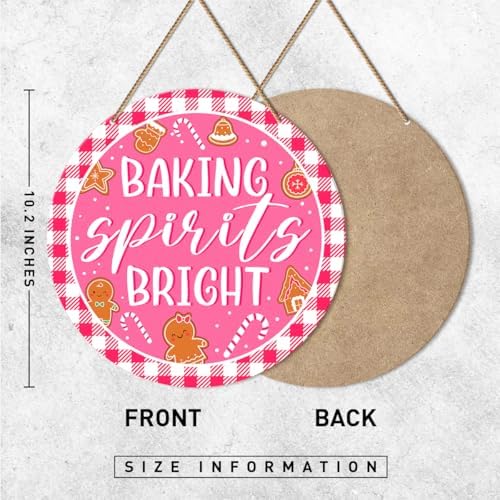ZODGMED Pink Christmas Bakery Wall Hanging Sign