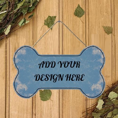 Personalized Dog Bone Wood Sign with Custom Name or Image