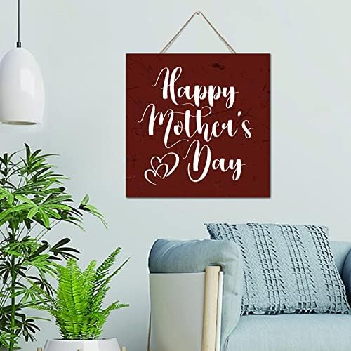 Autravelco Happy Mothers Day Wood Sign 12x12 Inch