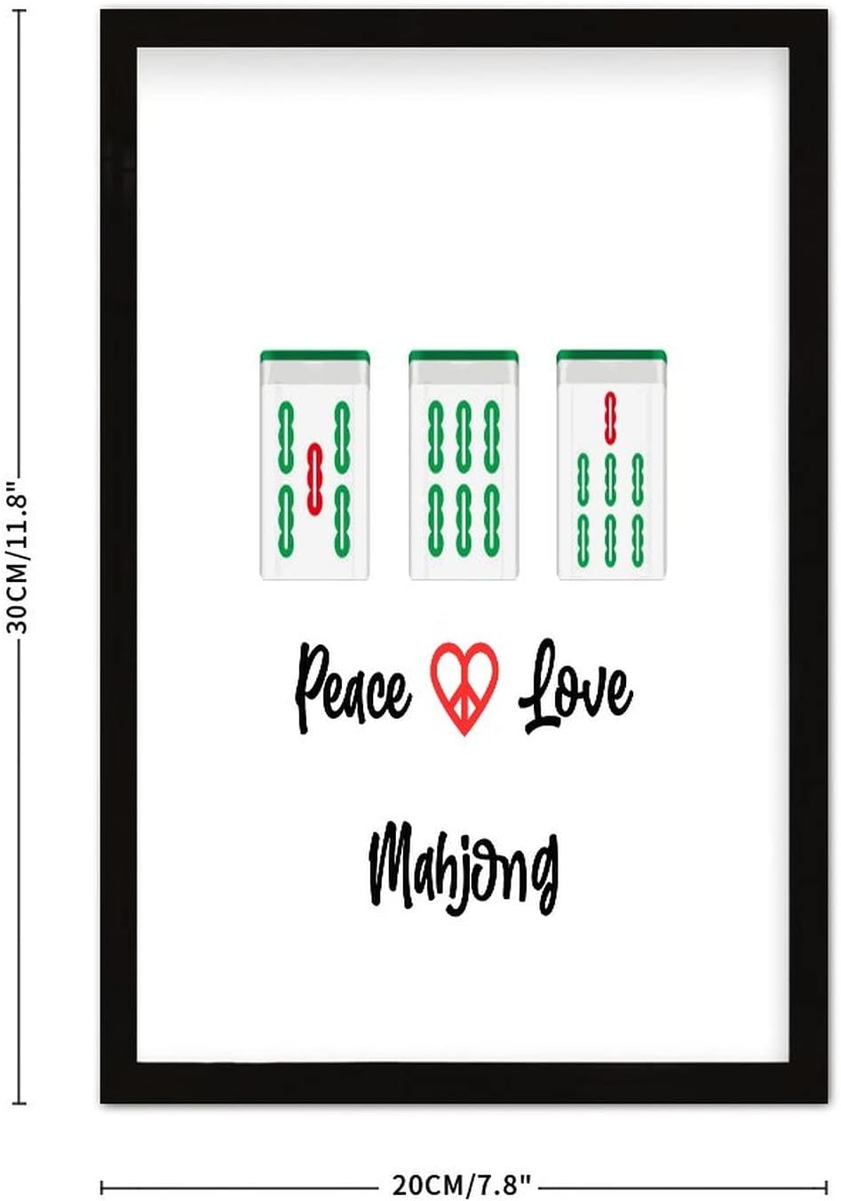 Mahjong Tiles Wall Art 8x12in Framed Display