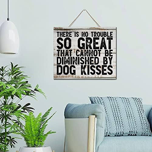 Rustic Decor Wooden Sign Dog Kisses 10x12 Inch Wall Art