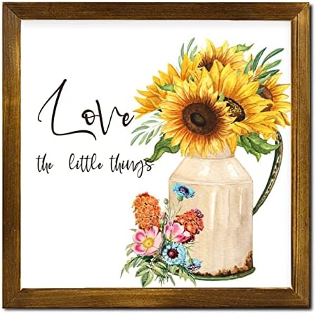 Love The Little Things Framed Wood Sign 12x12 inch