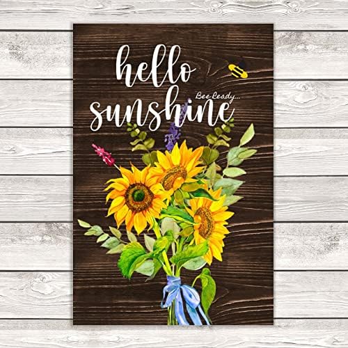 Hello Sunshine Rustic Wood Wall Decor 8x12 Inch