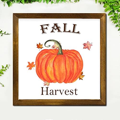 Fall Harvest Wooden Framed Sign 12x12 Inch