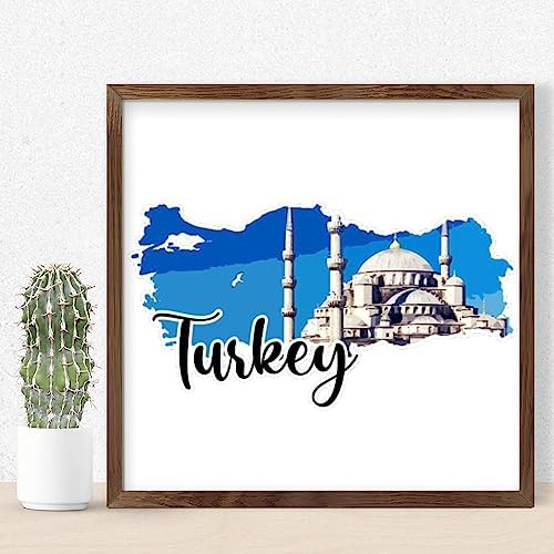 Rustic Framed Wooden Turkey Wall Decor Sign