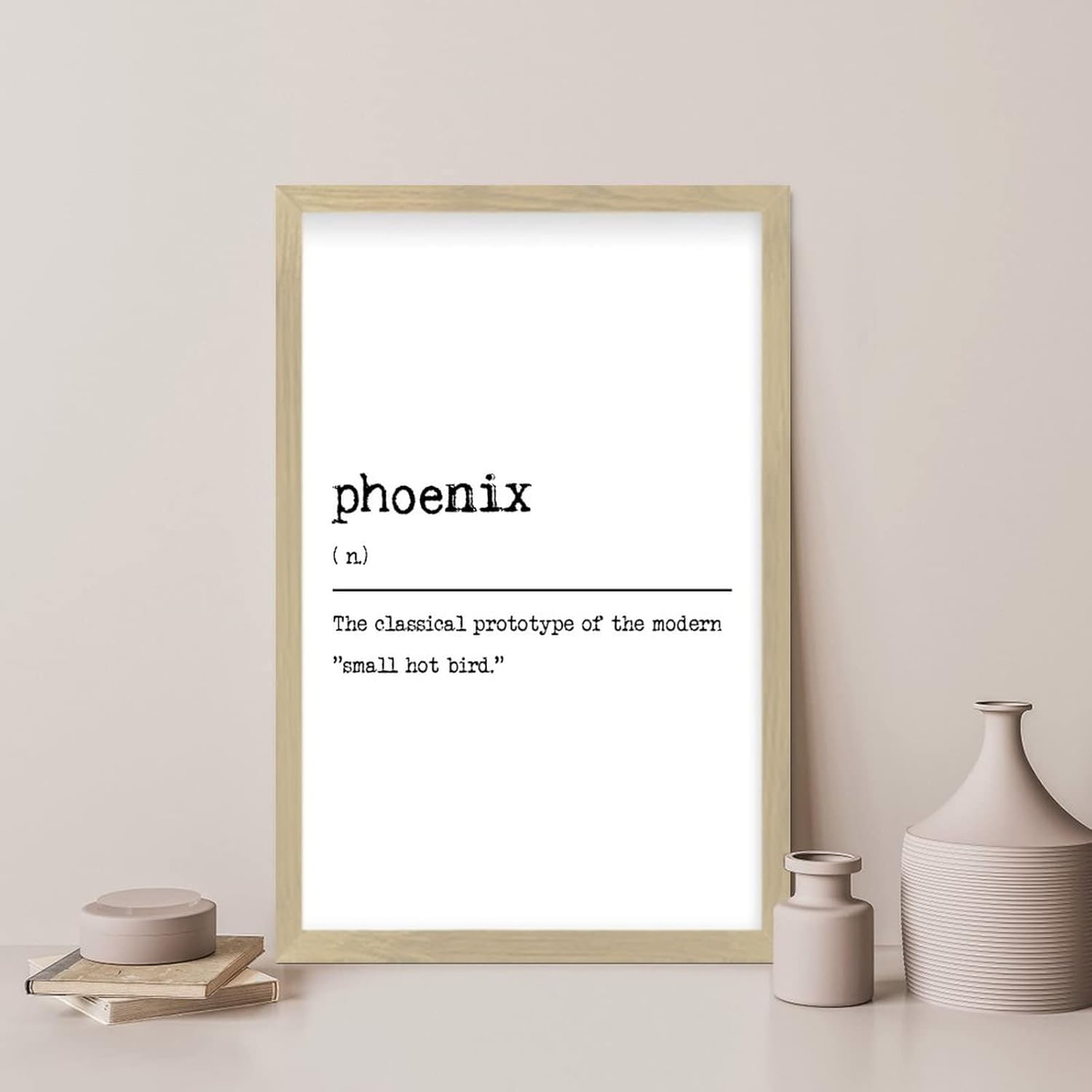 Phoenix Dictionary Definition Rustic Wall Hanging Sign 12x8in