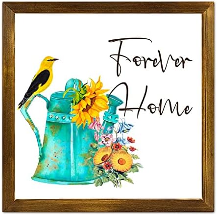 Flower Home Wooden Sign Sunflower Bird Wall Decor