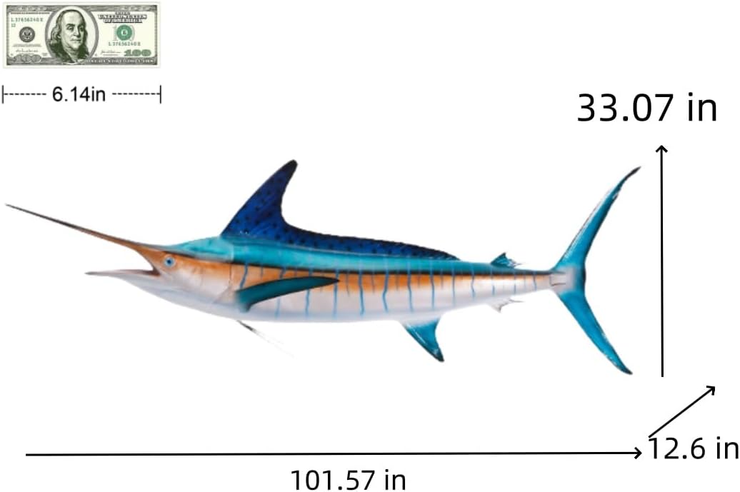 Fengshui Caishen Marlin Fish Wall Decor