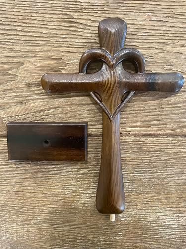 DAICAT Hand-Carved Wooden Cross Wall Decor 10 Inch