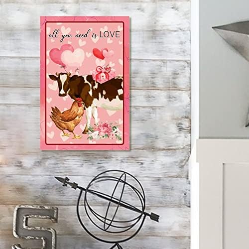 Personalized Rustic Wood Valentines Day Sign 8x12in