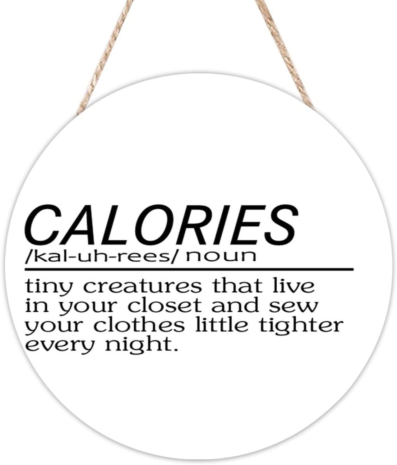 Ditooms Funny Calories Definition Wall Art - Inspirational Wood Sign