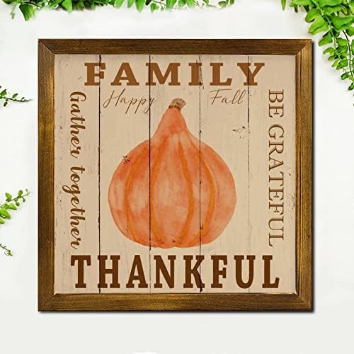 Be Grateful Family Gathering Wood Framed Thanksgiving Sign