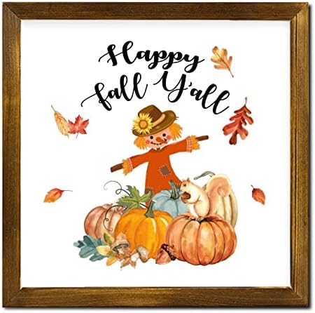Thanksgiving Autumn Pumpkin Wood Framed Sign
