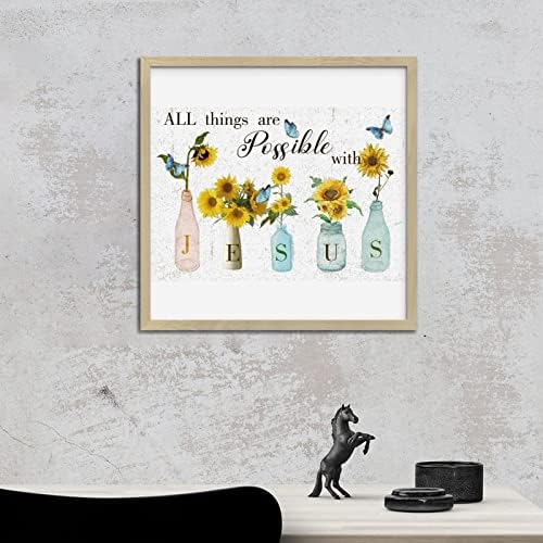 Sunflower in Vase Bible Verse Wall Decor Sign