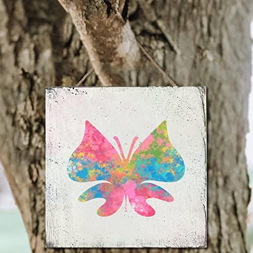 Butterfly Splashing Ink Wood Sign 12x12in