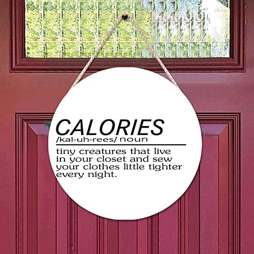 Ditooms Funny Calories Definition Wall Art - Inspirational Wood Sign