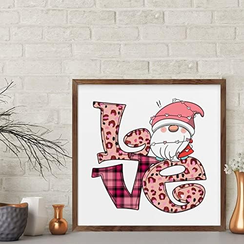 Valentine Gnome Love Letter Framed Wood Sign