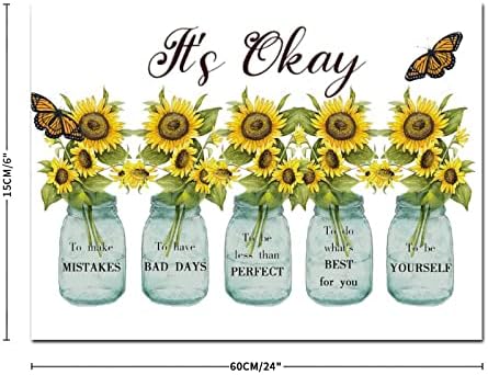 Wooden Sign with Sunflowers Vase and Butterfly