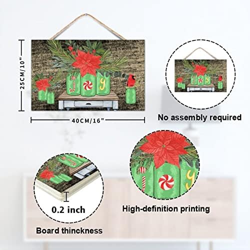 TEANFUN Christmas Wall Hanging Sign 10x16 Inch