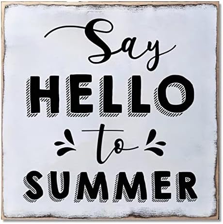 Summer Wooden Plaque with Encouragement Message 12x12 Inch Elegant Wall Art