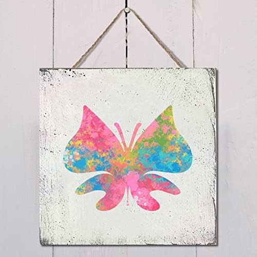 Butterfly Splashing Ink Wood Sign 12x12in