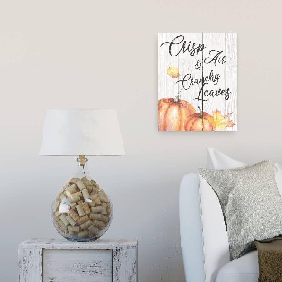 Crisp Air and Crunchy Leaves Wood Wall Decor Sign 12x15