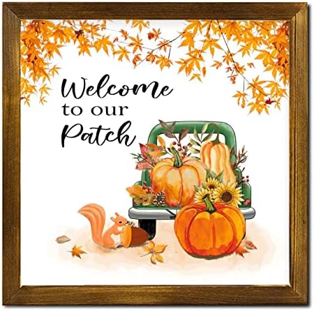 Welcome to Our Patch Green Truck Wooden Wall Sign