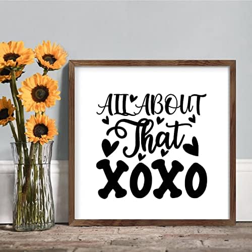 Valentines Day XOXO Framed Wood Wall Sign Decor