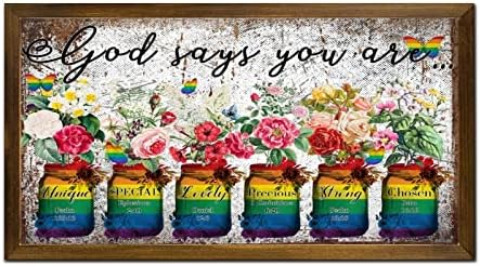 LGBTQ Inspirational Framed Wood Wall Sign 12x22 In