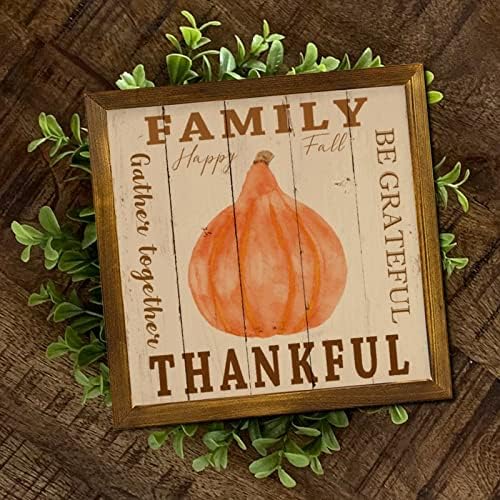 Be Grateful Family Gathering Wood Framed Thanksgiving Sign