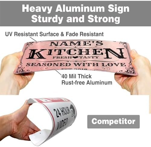 Personalized Kitchen Wall Sign with Custom Name