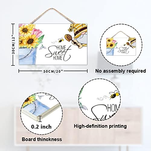 Summer Gnomes Wood Sign Welcome Decor Farmhouse Wall Decor