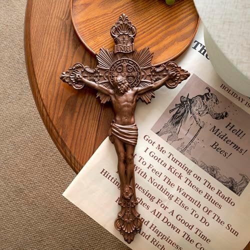 BGCOPPER Saint Benedict Wall Cross Decor 10 Inch