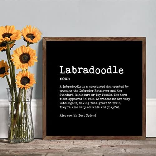 Farmhouse Decor Labradoodle Wood Framed Sign 12x12