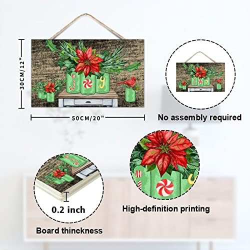 TEANFUN Christmas Wall Hanging Sign 12x20 Inch 1